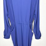 Karen Millen Womens Military Shirt Dress Drawstring Waist High Low Blue Size 8 Photo 12