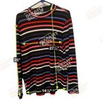 Old Navy Women Semi Fitted Mock Neck Multicolor Stripe Black Shirt Sz 2X Casual Photo 1