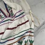 Farm Rio  Embroidered tiered maxi dress Linen Blend Sz M Coastal Boho Chic Artsy Photo 10