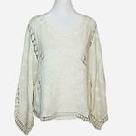 Black Swan  Ivory Cream Lace Embroidered Boho Peasant Blouse Top Size M Photo 1