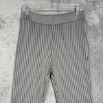 ZARA Pants Womens L Gray Ribbed Knit Flare Leg Pull On Lounge Y2K Minimalist NWT Photo 3