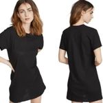 Enza Costa black slubbed short sleeve tee shirt mini dress SMALL Photo 7