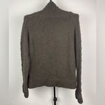 Revolve Tovar Brown Wool Blend Leather Strap Closure Cable Knit Sweater Size XL Photo 5
