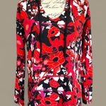 LuLaRoe Eliza Hoodie Sweatshirt Women’s Small Red Black White Floral Long Sleeve Photo 0