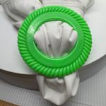 3 Round Scarf Buckles Shirt Clips Rings Orange Green Yellow Rope Design Plastic Photo 1