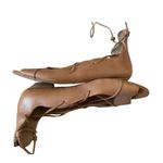 SEY Collection 8.5B Lace Up Flats Leather Strappy Boho Sandals Summer Beach Coast Tan Size 8.5 Photo 1