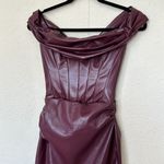 House Of CB House of‎ CB 'Raven' Mulberry Vegan Leather Corset Dress NWT size XS Photo 10