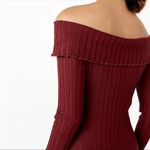 Simon Miller Rib Espen Ribbed Off Shoulder Maxi Dress: Burnt Burgundy Size L Photo 9