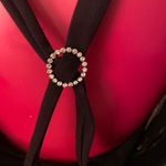 XOXO Rare Vintage Y2K X.O.X.O. Sheer black open back beaded floral top size M Photo 4