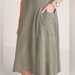 Soft Surroundings  Loria Dress Midi Shark Bite Asymmetrical Dress Linen Cotton L Photo 1