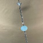 Silver Tone Necklace Long Tiered Black White Clear Beaded Photo 3