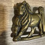 Trinity Buckle Co. Solid Brass Vintage Horse Stallion Belt Buckle Gold Photo 3