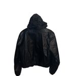 Vintage Casa Blanca Black Leather Convertible Hooded Bomber Jacket Size L Photo 3