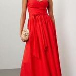 TOCCIN x RTR Red Sweetheart Neckline Strapless Flowy Skirt Midi Dress Size 14 Photo 0