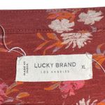 Lucky Brand  Floral Peasant Blouse Women's XL Rust Pink Long Sleeve V-Neck Top Photo 4