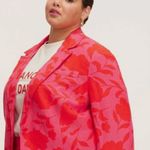 Kate Spade  x Target Rose Linen Floral Blazer XXL Pink Red Photo 2