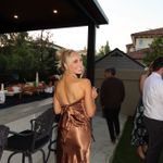 Brown silk wedding guest dress Photo 1