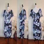 Connected Apparel Blue Floral Dress Size 6 Photo 1