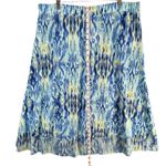 JM Collection  Skirt Womens XXL Blue Ikat Abstract Print A Line Vibrant Boho Chic Photo 6