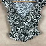 ZARA Ruffled Off Shoulder Animal Print Crop Top Size XS Photo 3