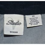 Ladies Studio V Lightweight Blue Chambray Jacket Snap Front Stretch Plus Size 2X Photo 7