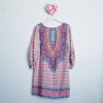 Tolani  Multicolor Bohemian Silk Tassel Tunic Dress Photo 7