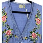 NWT ASOS Floral Embroidered Bell Sleeve Maternity Dress Size 4 Feminine Boho Blue Photo 4