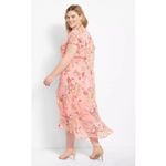 Lane Bryant  Ruffle Floral Midi Dress Women Plus Size 16 Pink Whimsical Elegant Photo 8