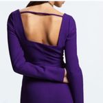 ZARA NWOT   LONG SLEEVES SQUARE NECK DEEP PURPLE CROP TOP BLOGGERS FAV S Photo 4