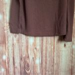 SheIn  Dusty Rose Pink Waffle Knit Asymmetrical Neck Side Slit Top Photo 5