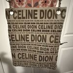 Celine Dion white gold logo writing shoulder bag book bag les vegas vip merch Photo 2