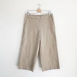 Loft Ann Taylor yellow checkered gingham plaid wide leg ankle pants size 8 Photo 1