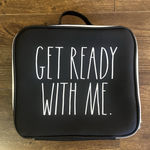 Rae Dunn ‎ 'Get Ready With Me' Black White Cosmetic Bag Makeup Toiletries Photo 0