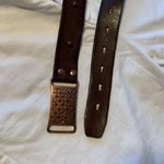 COPPER DESIGN BELT BUCKLE & LEATHER BELT. Sz:S Brown Photo 3