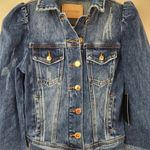 Retrofête Retrofete Ada Jean Jacket in Blue Size XXS Gold Buttons NWT Distressed Photo 2