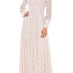 Mac Duggal  93679 Light Pink Rose Beaded Lave Long Sleeve Gown 14 NWT Photo 0