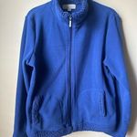 Carolyn Taylor  Blue Fleece Full Zip Sweater Jacket Womens Long Sleeve High Neck Photo 0