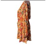Lush Clothing Lush Floral Long Sleeve Mini Dress Orange Pink Belted Fall Women's Size Small Photo 3