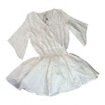 NWT Miou Muse Cotton Gauze Boho Beachy Cover Up Mini Dress | White | L Size undefined Photo 1
