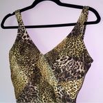 Vintage Size L Leopard Print One Piece Swimsuit Bikini Brown Size M Photo 1