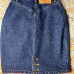 1980s Gitano express size 24x19 stone wash knee length denim skirt Blue Photo 3