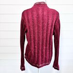 Woolrich  Wool Blend Ruby Heather 1/4 Zip Mock Neck Sweater Speckled Ribbed Size M Photo 3