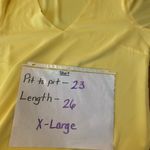 Vince Camuto Blouse 1X Yellow V-Neck Smocked Cuff Sheer Puffy Long Sleeves Photo 5