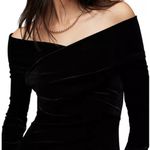 All Saints Velvet Black Off-Shoulder Dress Photo 1