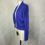Eileen Fisher Cropped Open Front Cardigan Sweater Purple Size US Large Photo 4