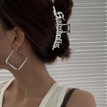 Boutique Korean Large Metal Hollow Silver Hair Claw Barrette Photo 3