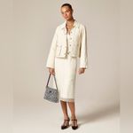 J.Crew  Cropped Barn Jacket in ripstop cotton in Ivory Lace Size XS NWT Photo 1