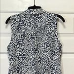 CAbi  Black and Blue Notched Collar Button Down Top Photo 7