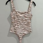 Forever 21 Seamless Square Neck Bodysuit Size Small Tiger Pink Print Top Photo 1