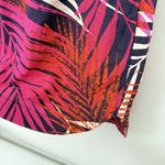 Beach Lunch Lounge Dress Womens Lg Tiered Palm Leaves Tassels Resort Tropical Pink Photo 6